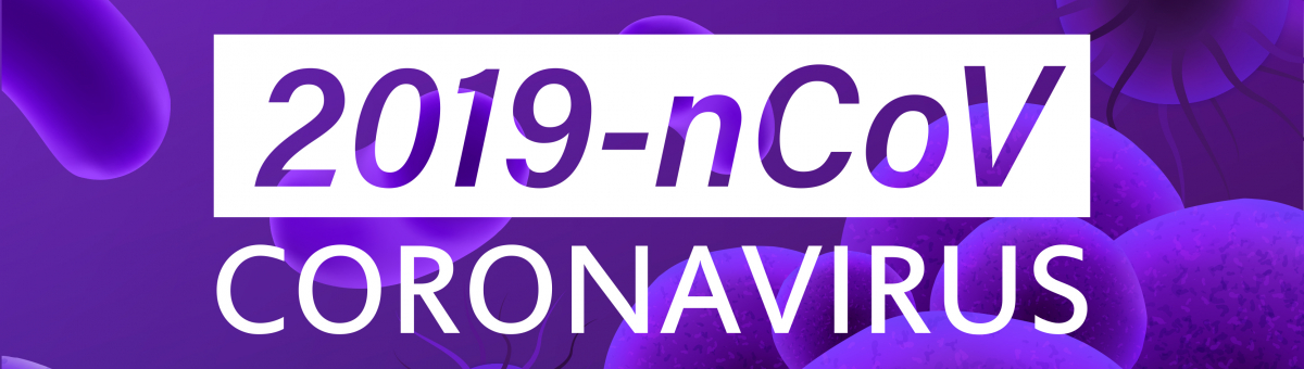purple bubbles on purple background and writings 2019-ncov CORONAVIRUS