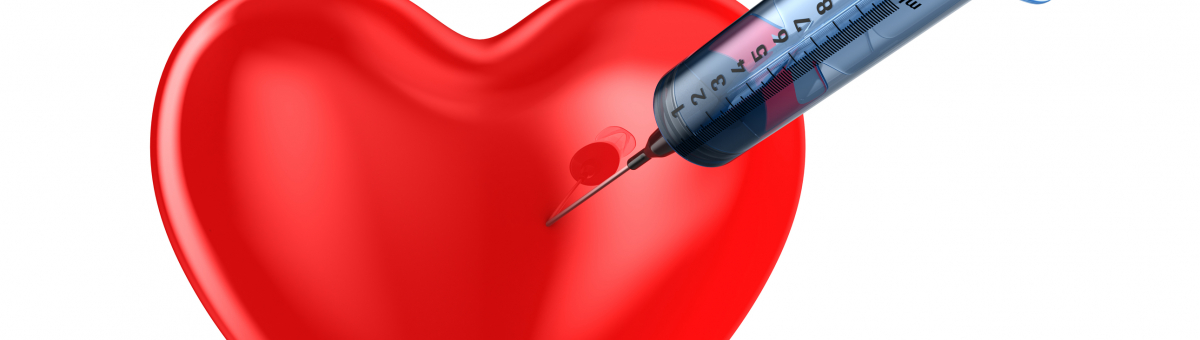 Medical Syringe And Heart On White Background. Isolated 3D Illustration